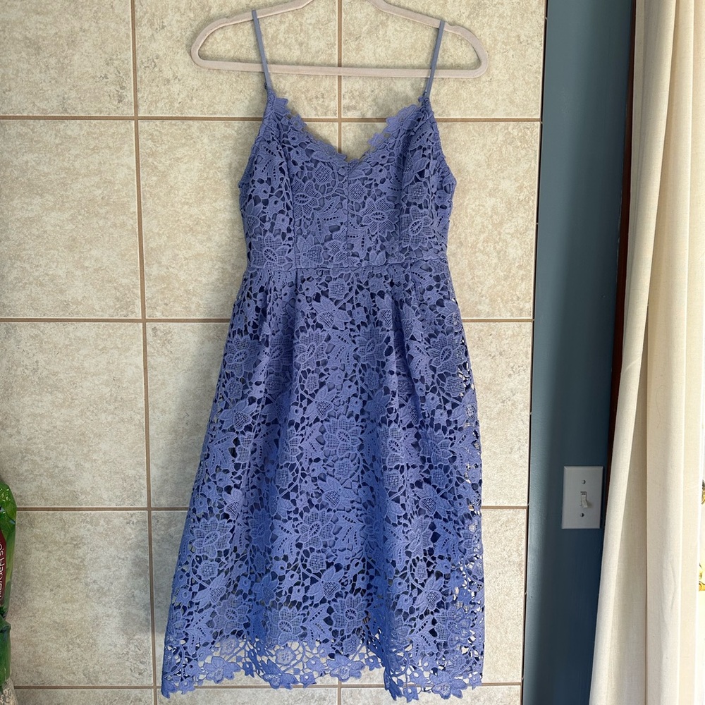 ASTR Blue Spaghetti Strap Floral Midi Dress
